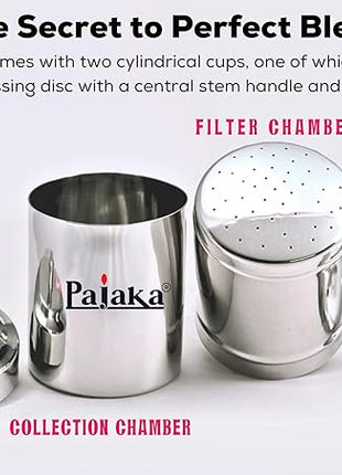 PAJAKA South Indian Filter Coffee Maker 2-4 Cup Mug Madras Kaapi Kappi Drip Decoction Maker Brewer Dripper Stainless Steel Medium Size (200 ML) | Pour Over Coffee Makers for Home & Kitchen