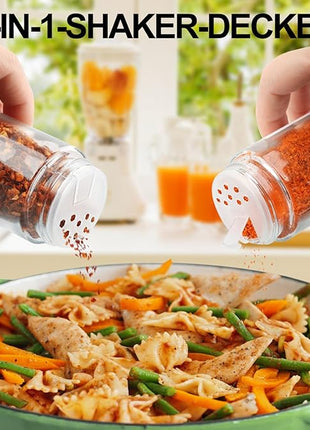 AISIPRIN Glass Spice Jars with 398 Labels-4oz 24 Pcs,Round Seasoning Jars with Bamboo Airtight Lids,Spice Container Set -Shaker Lids, Funnel,Brush and Marker Included