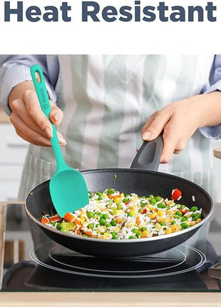 5 Pieces Silicone Spatula Set, Food Grade Rubber Spatula, Upgrade Strong Handle with Ergonomic Grip, Heat Resistant Up to 600°F for Nonstick Cookware, Cooking Colorful Series