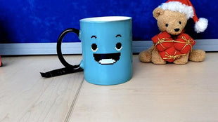 InGwest Color Changing Coffee Mug – 11oz Ceramic Heat Sensitive Cup with Funny Smile – Great for Morning Coffee or Gift