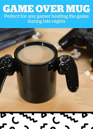 BigMouth Inc. Game Over Ceramic Coffee Mug, Video Game Controller Handle Cup, Gamer Gift, Holds 14 Ounces