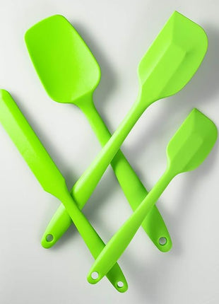 4 Piece Silicone Spatula Set, Flexible Heat Resistant Non-scratch Baking Cooking Rubber Spatulas with Stainless Steel Core, Green