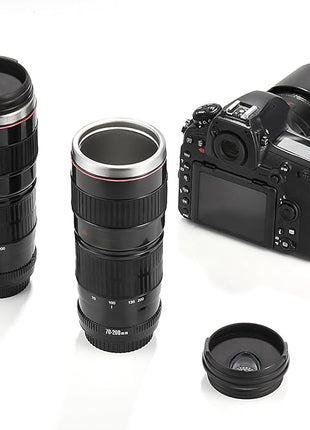 Camera Lens Coffee Mug with Slider Lid - Perfect Photographer Gifts for Men and Women, Unique Gifts for Photography Enthusiasts and Shutterbug Friends!