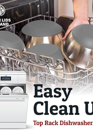 Priority Chef Stainless Steel Mixing Bowls with Lids Set, 3 Grater Attachments, Airtight Lids, Non-Slip Silicone Base Mixing Bowl Set, Large Prep Metal Mixing Bowls for Kitchen, Grey