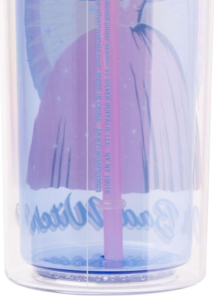 Silver Buffalo The Wizard of Oz Featuring Glinda Are You a Good Witch or a Bad Witch Plastic Tall Cold Cup with Lid and Straw, 20 Ounces (Pack of 12)