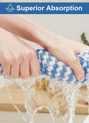 JOYMOOP 108 Packs Microfiber Cleaning Cloths, 10" x 10" Reusable Kitchen Towels, Lint-Free Cleaning Rags, Super Absorbent Cleaning Cloths for Kitchen, Car, and Household Cleaning, Blue