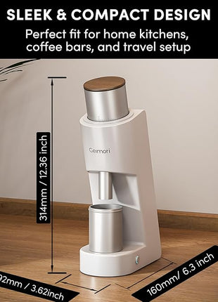 Burr Coffee Grinder,Wirsh Electric Single Dose Coffee Grinder Geimori GU38 with 38mm 6-Core Conical Burr,Stepless Adjustment for Espresso,Drip,French Press,Cold Brew,Bellows Included.