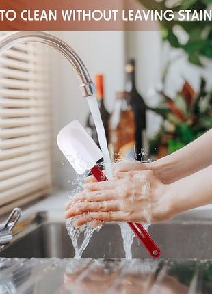 Norme 4 Pcs High Temp Silicone Spatulas Heat Resistant Rubber Spatula Commercial Silicone Scraper with Handle for Kitchen Cook Baking Mixing Utensil, Dishwasher Safe (10 Inch,14 Inch)