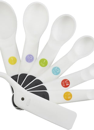OXO Good Grips 6-Piece Plastic Measuring Spoons with Scraper- White