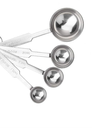 4Pcs Measuring Spoons Set, Premium Stainless Steel Metal Spoon Set, Tablespoon and Teaspoon, for Accurate Measure Liquid or Dry Ingredients, for Cooking Baking, Dishwasher Safety