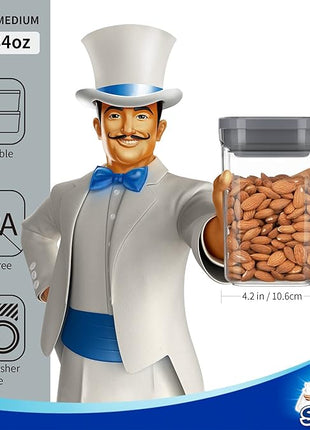 MR.SIGA 4 Pack Airtight Food Storage Container Set, BPA Free Kitchen Pantry Organization Canisters with One-handed Leak Proof Lids, 1L / 33.8oz, Medium, Gray