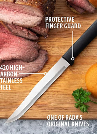 Rada Cutlery Slicer Knife, Black Handle, Pack of 6