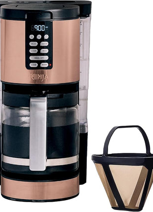 Ninja Programmable XL 14-Cup Coffee Maker PRO with Permanent Filter, 2 Brew Styles Classic & Rich, Delay Brew, Freshness Timer & Keep Warm, Dishwasher Safe, Copper, DCM201CP