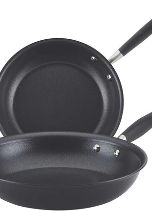Anolon Advanced Home Hard-Anodized Nonstick Skillets (2 Piece Set- 10.25-Inch & 12.75-Inch, Onyx)