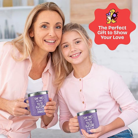 Xmas Gifts for Women - Birthday Friendship - Sometimes You Forget Your Awesome Gifts Purple Coffee Mug for Older Women 14oz Inspirational Unique