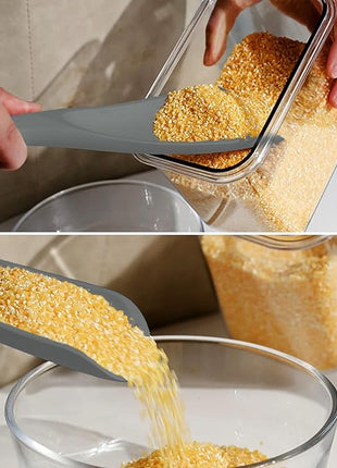 Silicone Spatula Spoon, Great for Both Cooking and Serving Durable BPA-Free Matte Black Silicone, Seamless Design, Safe for Nonstick Cooking Surfaces, 2-Pcs, Gray