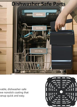 Air Fryer Oven - 5 Quart Digital Air Fryer with 8 Cooking Presets, Visible Cooking Window, LCD Touch Screen, Nonstick Dishwasher-Safe Basket & Tray, Customized Temp/Timer