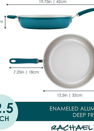 Rachael Ray Create Delicious Deep Nonstick Frying Pan / Fry Pan / Skillet - 12.5 Inch, Blue