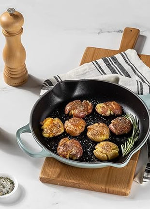 Le Creuset Enameled Cast Iron Signature Iron Handle Skillet, 9", Sea Salt