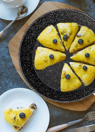 Pots and Pans Set Non Stick, Ceramic Cookware Set with Granite Pattern Kitchen Cooking Sets Induction Pot and Pan w/Frying Pans, Saucepans, Casserole, Non-Toxic, PTFE/PFOA/PFOS-Free, Black