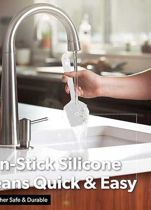 DI ORO Silicone Spatula Set - Rubber Kitchen Spatulas for Baking, Cooking, & Mixing - 600°F Heat-Resistant & BPA Free Silicone Scraper Spatulas for Nonstick Cookware - Dishwasher Safe (5pc, Stone)