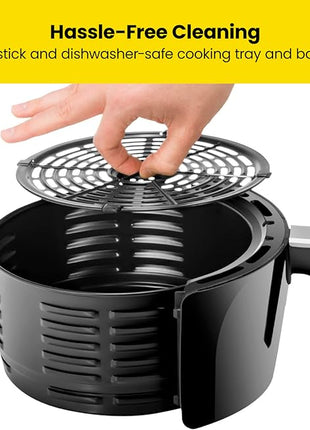 CHEFMAN Small, Compact Air Fryer Healthy Cooking, 2 Qt, Nonstick, User Friendly and Adjustable Temperature Control w/ 60 Minute Timer & Auto Shutoff, Dishwasher Safe Basket, BPA - Free, Black