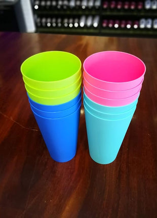 32-ounce Plastic Tumblers Reusable Dishwasher Safe BPA Free Set of 12 Multicolor Large Drinking Cups