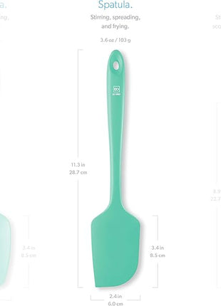 DI ORO Silicone Spatula - 600°F Heat-Resistant Rubber Kitchen Spatula for Baking, Scraping, & Mixing - BPA Free Nonstick Cookware Safe Flexible Utensil for Cooking - Seamless & Dishwasher Safe (Mint)