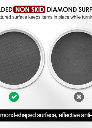 12-Inch Non-Skid Turntable Lazy Susan Organizer [4 Pack] - Spinning Rack for Cabinet Table Top, Pantry Organization Storage, Kitchen, Fridge, Vanity, Countertop, Under Sink Organizing, Spice Spinner