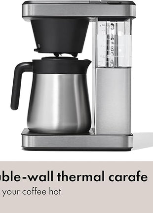 OXO Brew 8-Cup Coffee Maker - Single-Serve & Carafe, Thermal Stainless Steel, SCA Certified