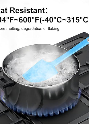 Premium Silicone Spatula Set, JXWING Flexible Heat Resistant Non-slip Handle Baking Cooking Rubber Spatulas, Aqua Sky