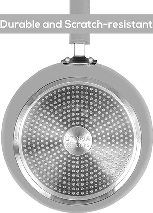 Utopia Kitchen Nonstick Cookware 3 Piece Set, Non-Stick Frying Pans with Induction Bottom, 8, 9.5 & 11 Inches Frying Pans with Bakelite Handles, PFOA Free, Silver & Black