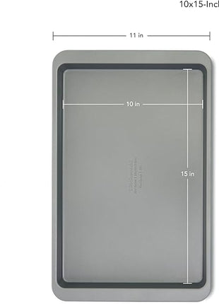 KitchenAid Premium Aluminized Steel Baking Sheet, Nonstick, 10x15 Inch, Contour Silver (Pack of 6)