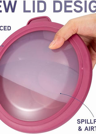 COOK WITH COLOR Mixing Bowls with TPR Lids - 12 Piece Plastic Nesting Bowls Set includes 6 Prep Bowls and 6 Lids, Microwave Safe Mixing Bowl Set (Multicolored Set with Large Blue Bowl)