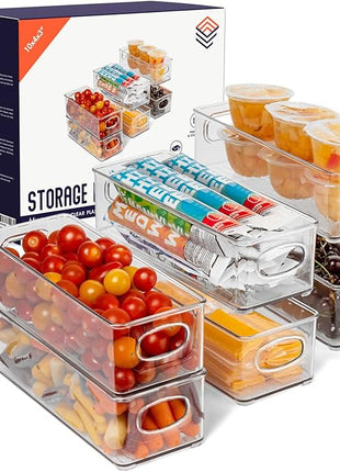 ClearSpace Plastic Pantry Organization and Food Storage Bin – Great Kitchen Organization and Kitchen Storage – Fridge Organizer Bins, Pantry Storage – 6 Pack