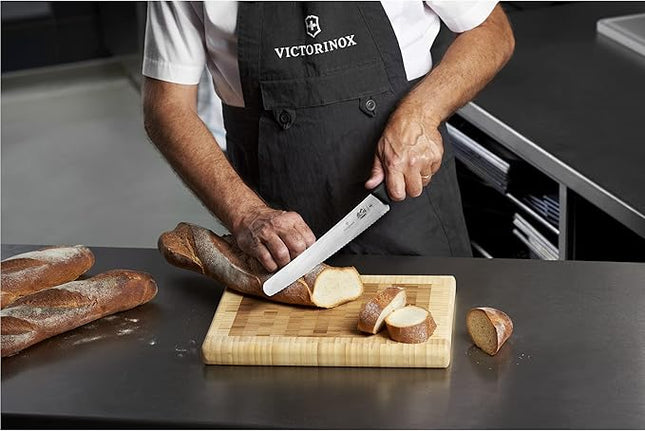 Victorinox 10.25 Inch Fibrox Bread Knife with Ultra-Sharp Serrated Edge, Black