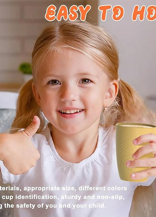 Homienly Wheat Straw Cups Alternative to Plastic Cups Set of 4 Premium Drinking Glasses - 12 OZ, Unbreakable Drinking Cups, Dishwasher & Microwave Safe Tumbler Cups for Kitchen, Kids, Picnic - Multi