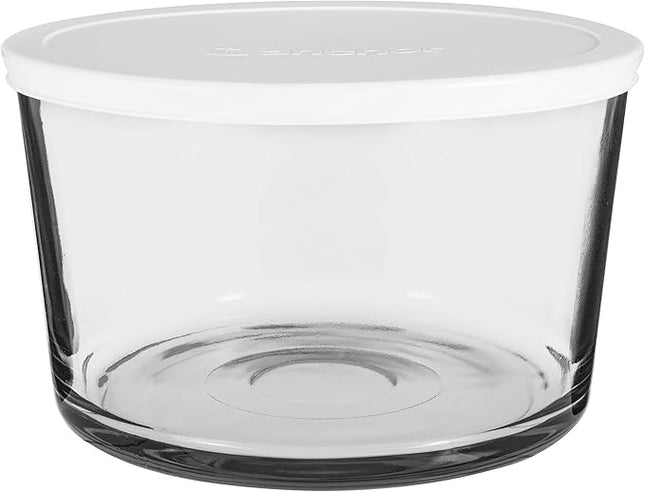 Anchor Hocking Glass Trifle Bowl with Lid, 104 oz Glass Salad Bowl with Plastic Lid