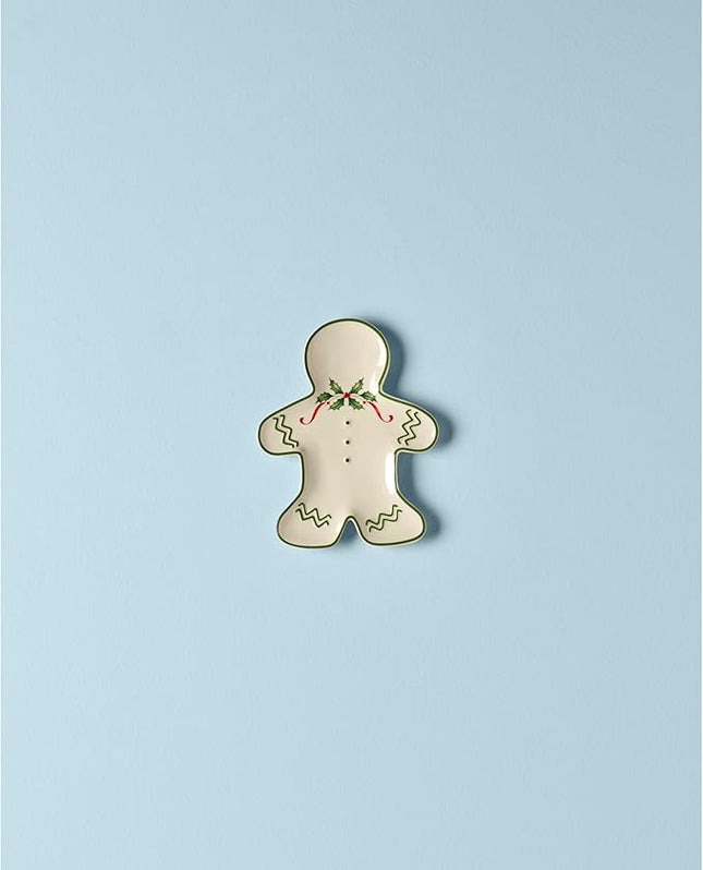 Lenox Dinnerware Set, Holiday Gingerbread Man Accent Plate, Service for 1, 8 Inch Porcelain Plate Perfect for Christmas Hosting, Dishwasher Safe, Christmas Decor, Gingerbread Man (Multicolor, 1 Piece)