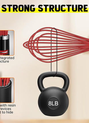 HOTEC 4 Pieces Silicone Whisks Set, Wire Balloon Whisks Egg Beater, Non-slip Handle Whisk for Non-stick Cookware Perfect for Cooking, Stirring, Beating and Blending (Red)