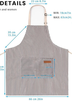 2 Pack Adjustable Bib Apron with 2 Pockets Chef Cooking Kitchen Restaurant Aprons for Women Men