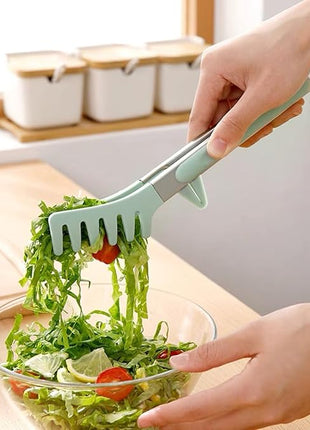 Kitchen Tongs for Cooking, 9 Inch Small Silicone Tongs, Food Grade Mini Serving Tongs with Silicone Tips, Set of 3, Green