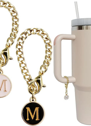 Letter Charm Accessories for Stanley Cup 2PCS Initial Name ID Personalized Handle Charm for Stanley Tumbler