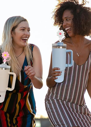 LDKEDKF 11Pcs Straw Cover for Stanley Cup, Silicone Straw Topper for Stanley Cup 30&40oz with Tumblers, 10mm 0.4in Lid Accessories (Reusable)