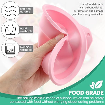 4Pcs Air Fryer Egg Mold Round Silicone Round Silicone 4'' Burger Buns Moulds Air Fryer Bites Egg Molds for Muffin Lids,Toast,Baking Hamburger,Non-Stick Air Fryer Accessories