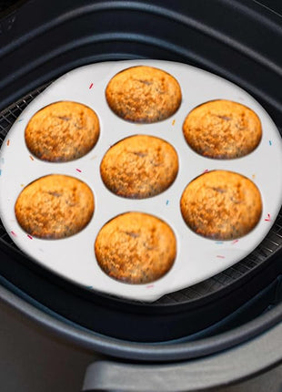 Silicone Egg Bite Molds Air Fryer Muffin Pan for Baking Non-Stick Silicone Egg Molds 7 Cups Air Fryer Cupcake Mold for Mini Muffins, Tart, Mini Cupcake BPA Free