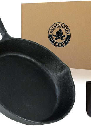 Backcountry Iron 8 Inch Round Medium Pre-Seasoned Cast Iron Skillet