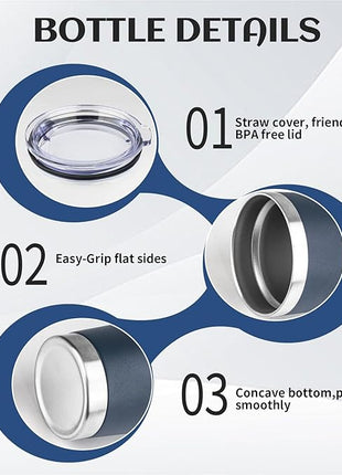 StarSpeed 20oz Tumbler Bulk with Lid, Stainless Steel Insulated Tumblers Double Wall Vacuum Insulated Travel Mug, Powder Coated Coffee Cups for Hot and Cold Drinks(Navy Blue,1)