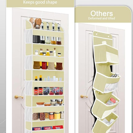 1 Pack Over The Door Storage Organizer with 5 Pockets 10 Mesh Pockets, 44 lbs Weight Capacity Door Hanging Organizers and Storage for Bedroom,Bathroom,Nursery,Kidroom,Babyroom
