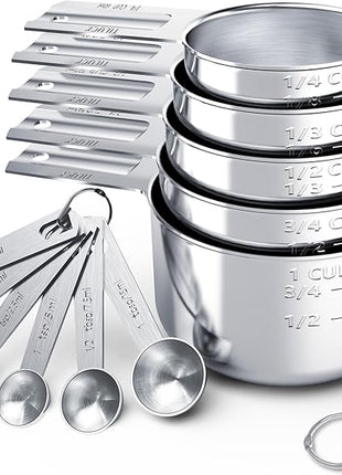 TILUCK Stainless Steel Measuring Cups & Spoons Set, Cups and Spoons,Kitchen Gadgets for Cooking & Baking (11)